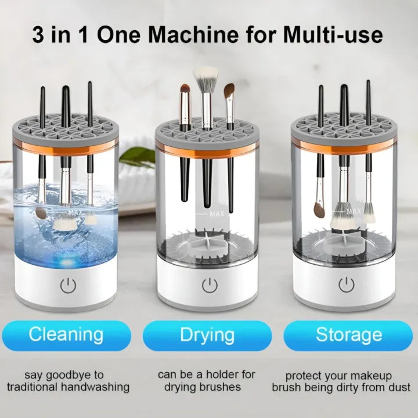 3 in 1 Makeup Brushes Cleaner Machine