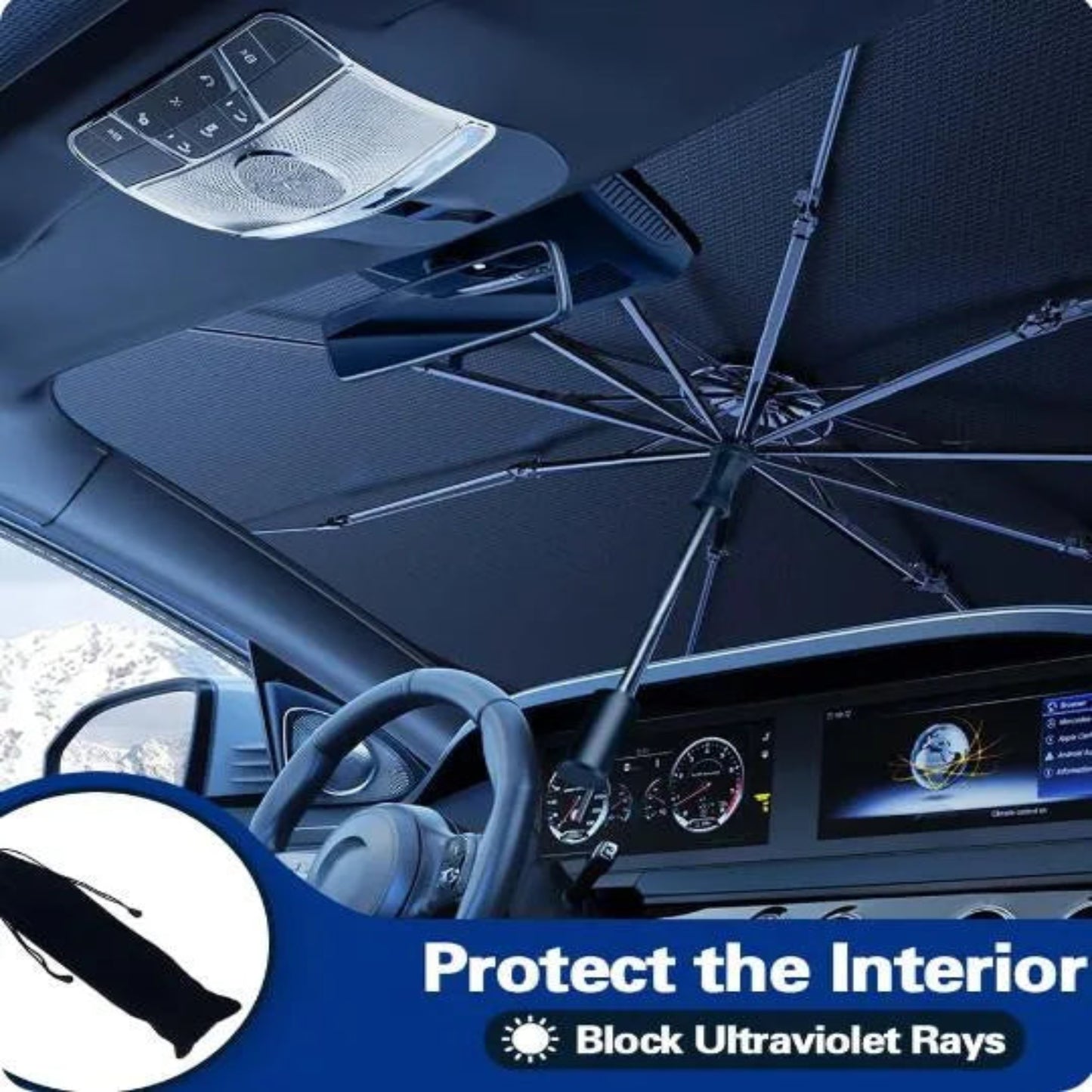 Foldable Car Windshield Sun Shade Umbrella
