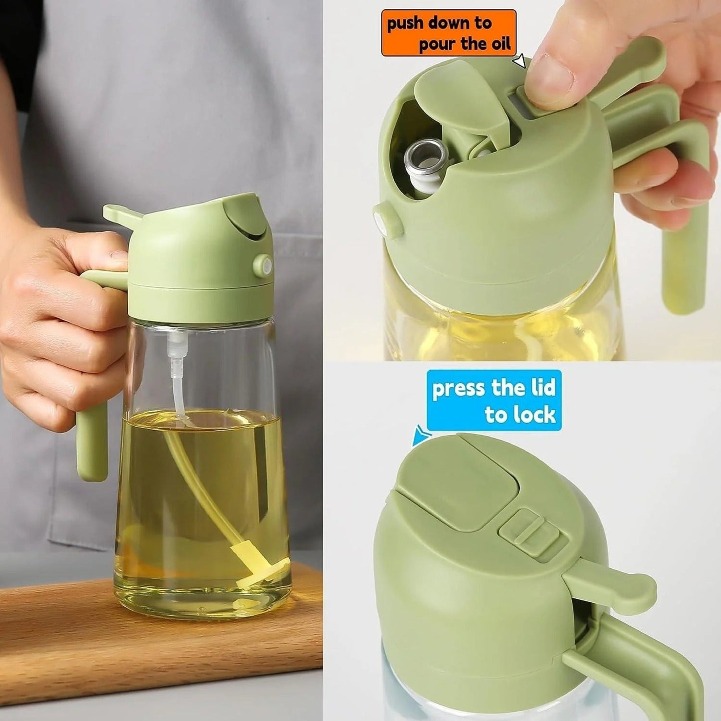 2-in-1 Oil Spray Bottle – Mist & Pour