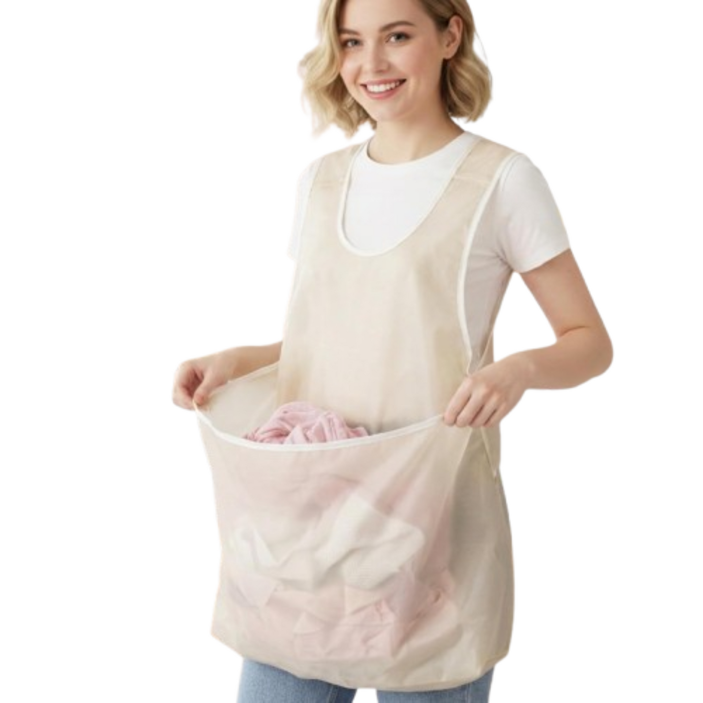 Laundry Storage Apron with Large Pocket