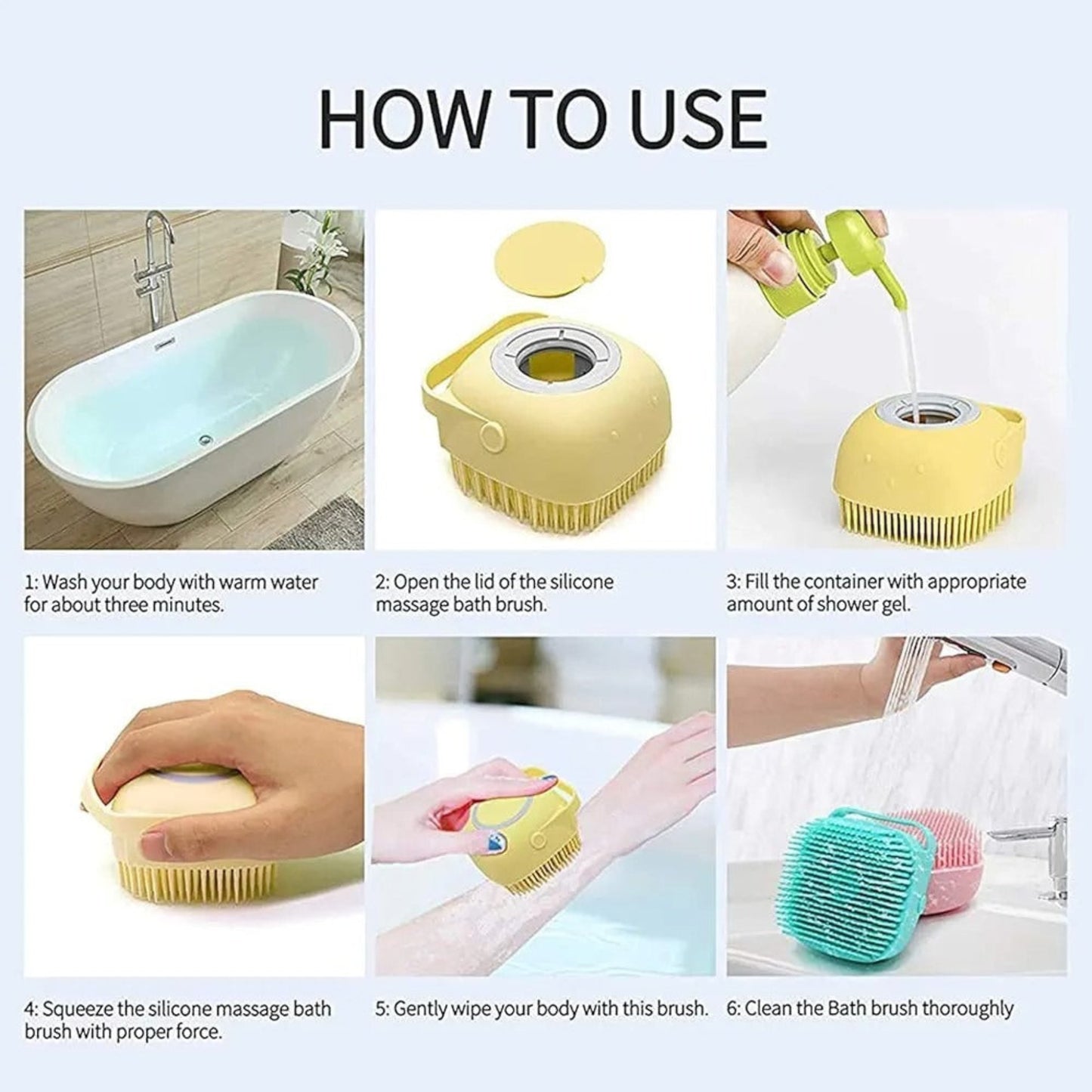 Silicone Bath Brush & Back Scrubber