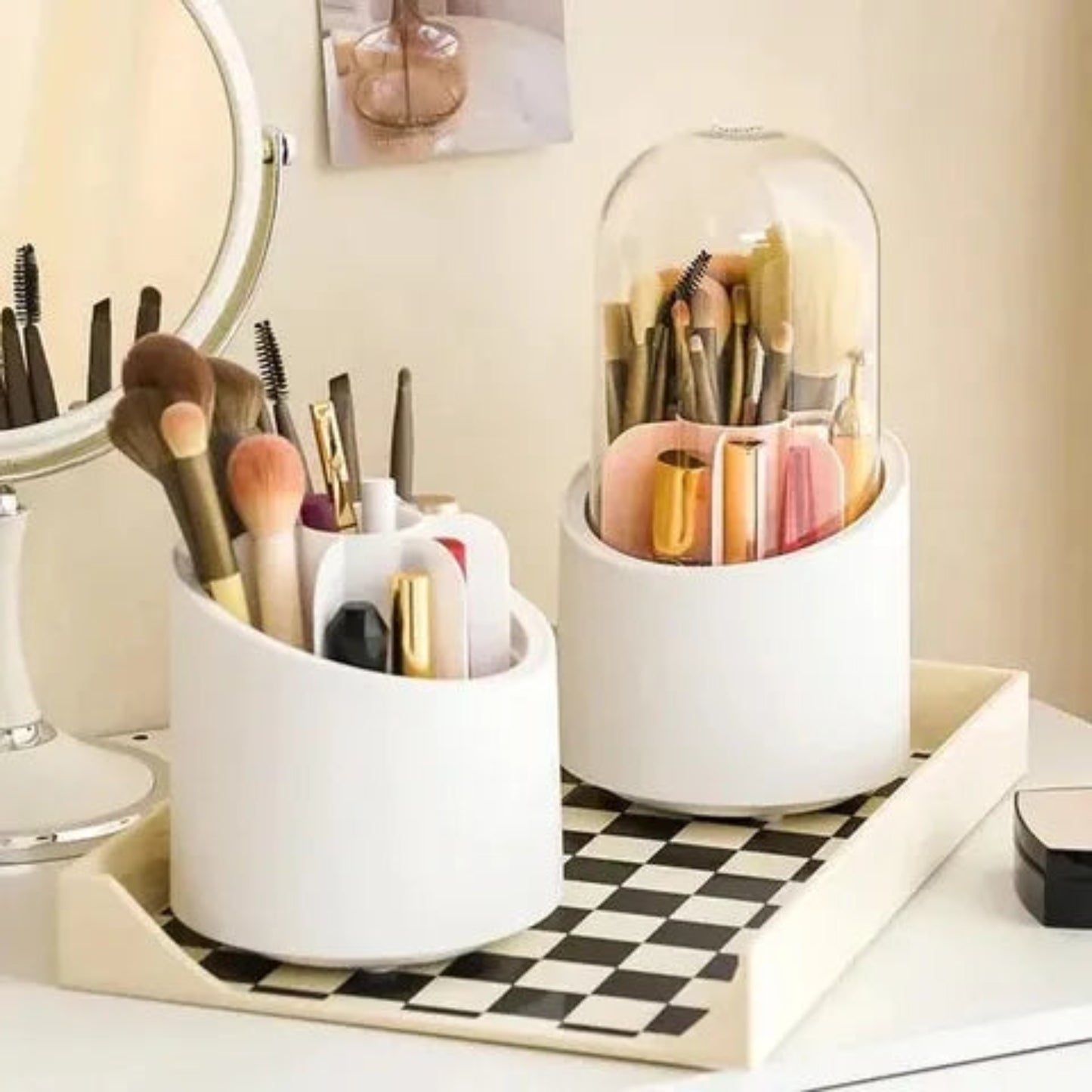 360° Rotating Makeup Brush Storage Box