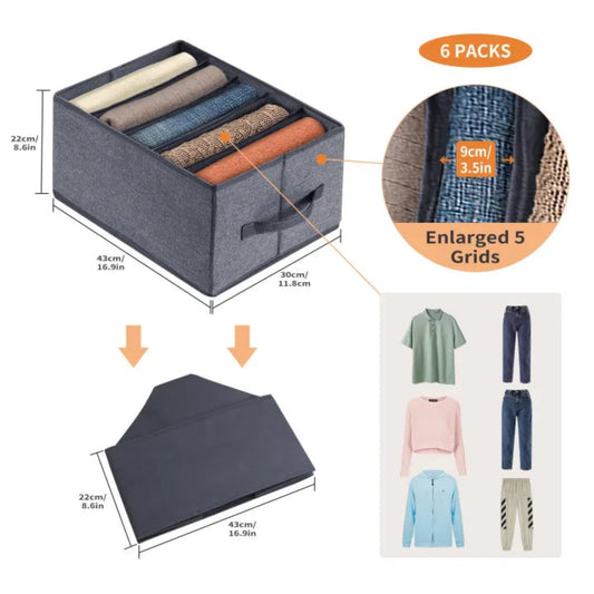 6-Grid Wardrobe storage bag