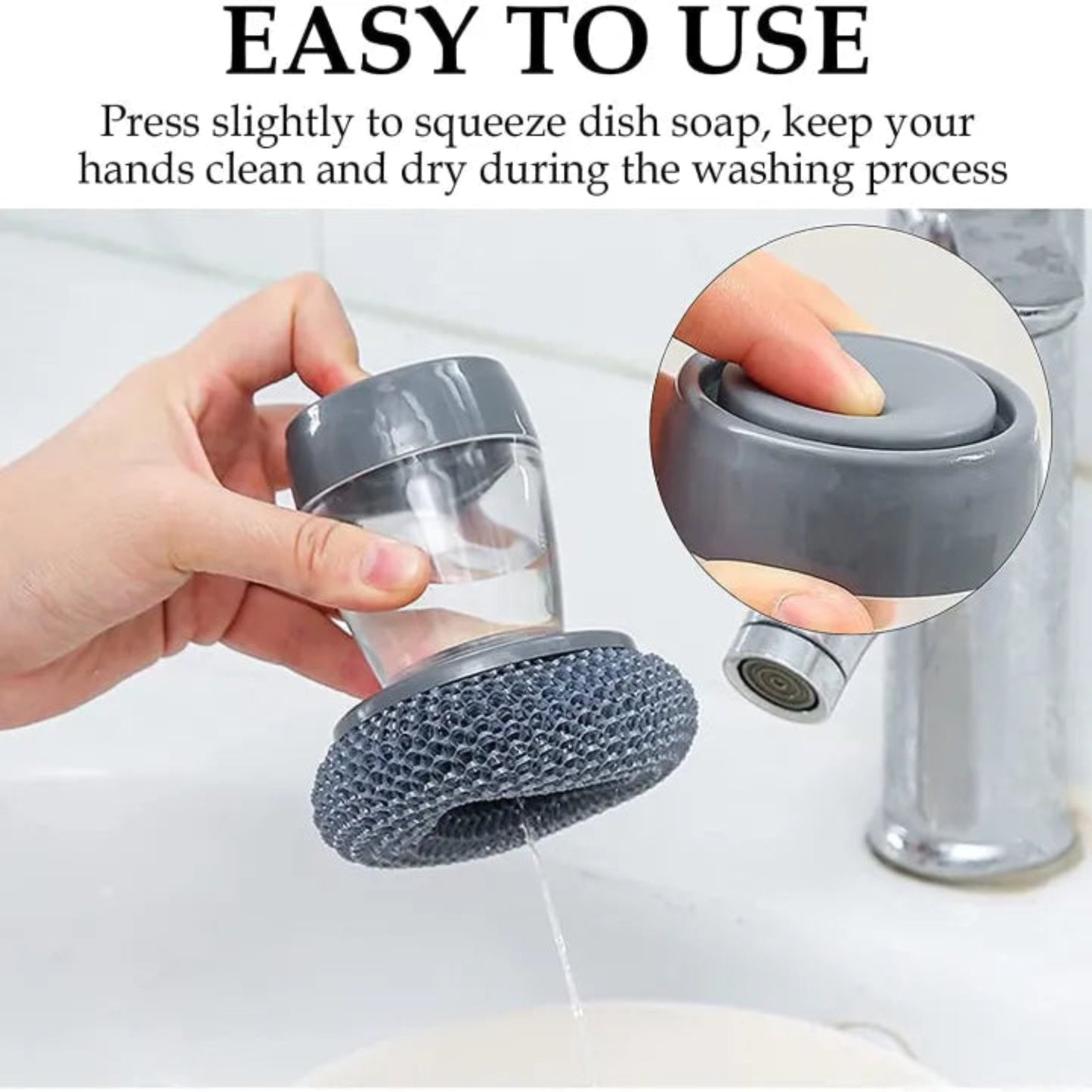 Dispensing Palm Brush Cleaning Scrubber